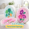 Natural Wood Pulp Floral Dish Sponge 🌱 | Eco-Friendly Kitchen Cleaning Essential 🧽