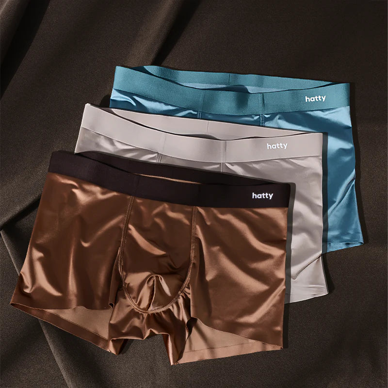 Elegant Silk Men's Ice Silk Underwear Mulberry Silk Antimicrobial Men's Boxer Briefs