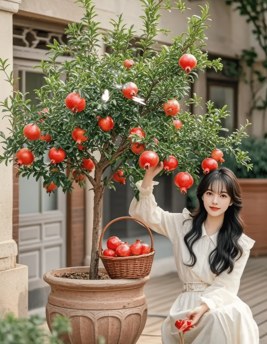 Sirenevyi Pomegranate Live Plant - Exotic Fruit-Bearing Plant, Hardy Pomegranate Tree, Tropical Garden