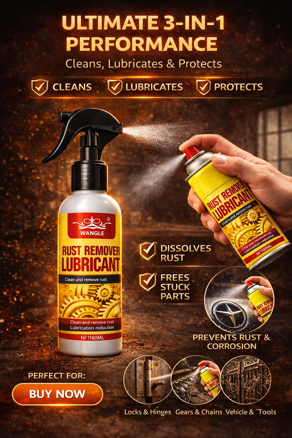 ⏳🏆Anti-Rust Lubricant Spray & Rust Remover
