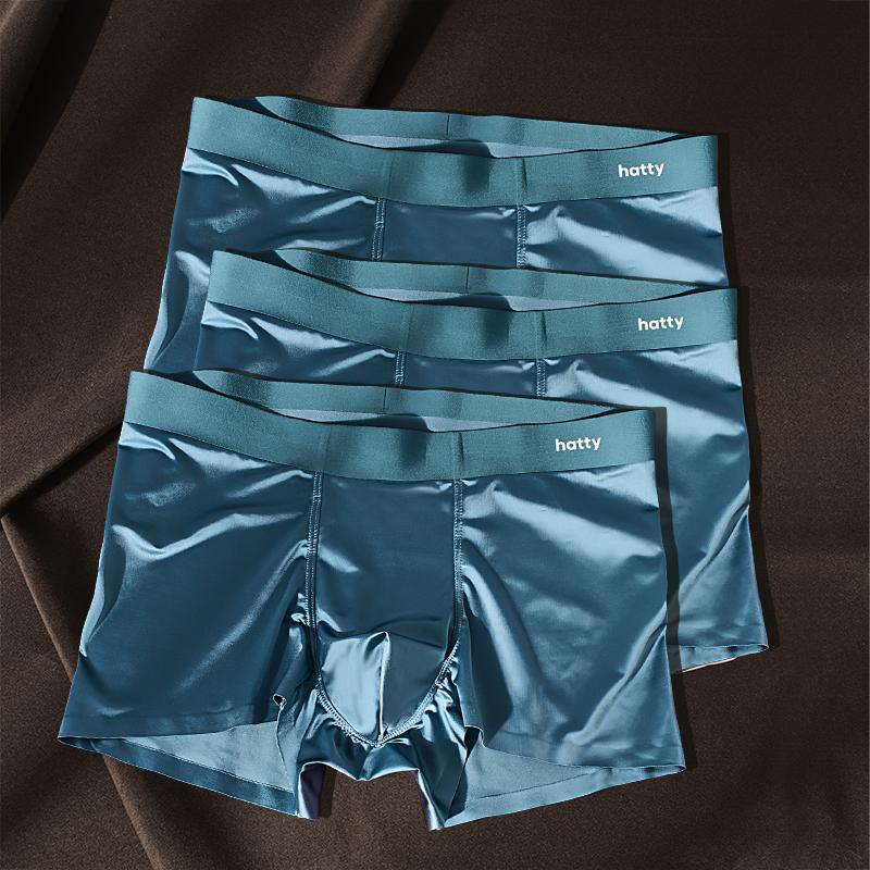 Elegant Silk Men's Ice Silk Underwear Mulberry Silk Antimicrobial Men's Boxer Briefs