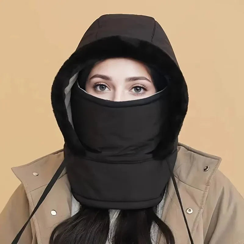 🧣 BUY 3 GET 1 FREE! ❄️ Plush-Lined Thermal Hat with Face Mask - Full Head & Face Protection for Extreme Cold, Unisex Comfort for Skiing/Mountaineering 🏔️🔥