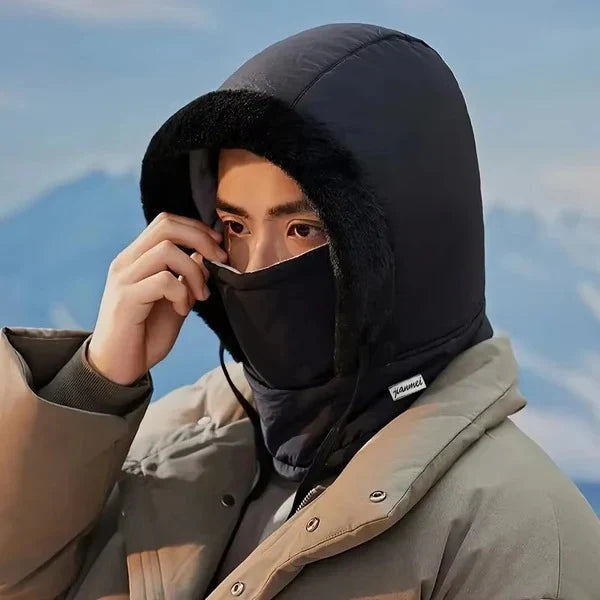 🧣 BUY 3 GET 1 FREE! ❄️ Plush-Lined Thermal Hat with Face Mask - Full Head & Face Protection for Extreme Cold, Unisex Comfort for Skiing/Mountaineering 🏔️🔥