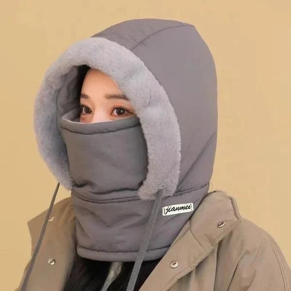 🧣 BUY 3 GET 1 FREE! ❄️ Plush-Lined Thermal Hat with Face Mask - Full Head & Face Protection for Extreme Cold, Unisex Comfort for Skiing/Mountaineering 🏔️🔥